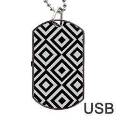 Background Pattern Geometric Dog Tag Usb Flash (one Side) by Amaryn4rt