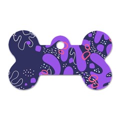 Abstract Background Shapes Banner Dog Tag Bone (one Side) by Amaryn4rt