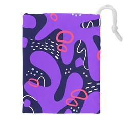 Abstract Background Shapes Banner Drawstring Pouch (4xl) by Amaryn4rt