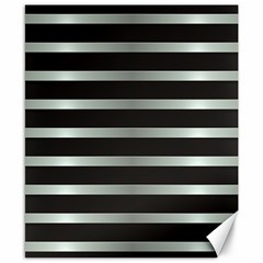 Black Silver Background Pattern Stripes Canvas 8  X 10  by Amaryn4rt