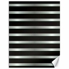 Black Silver Background Pattern Stripes Canvas 18  X 24  by Amaryn4rt