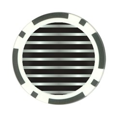 Black Silver Background Pattern Stripes Poker Chip Card Guard by Amaryn4rt