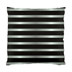 Black Silver Background Pattern Stripes Standard Cushion Case (two Sides) by Amaryn4rt