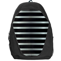 Black Silver Background Pattern Stripes Backpack Bag by Amaryn4rt