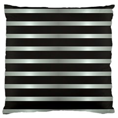 Black Silver Background Pattern Stripes Standard Flano Cushion Case (two Sides) by Amaryn4rt