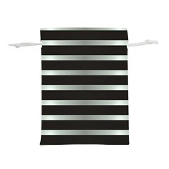 Black Silver Background Pattern Stripes Lightweight Drawstring Pouch (s) by Amaryn4rt