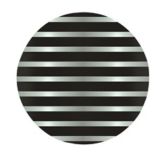 Black Silver Background Pattern Stripes Mini Round Pill Box (pack Of 3) by Amaryn4rt