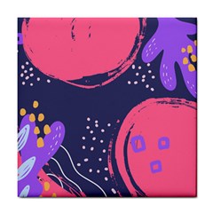 Abstract Background Shapes Banner Tile Coaster