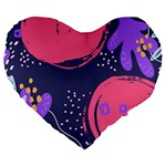 Abstract Background Shapes Banner Large 19  Premium Flano Heart Shape Cushions Front