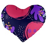 Abstract Background Shapes Banner Large 19  Premium Flano Heart Shape Cushions Back