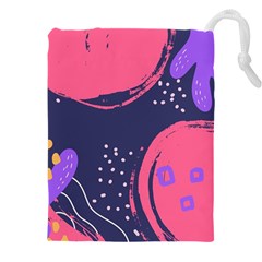 Abstract Background Shapes Banner Drawstring Pouch (5xl) by Amaryn4rt