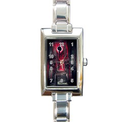 Stranger Things Fantasy Dark  Red Rectangle Italian Charm Watch by Amaryn4rt