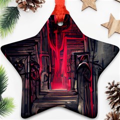 Stranger Things Fantasy Dark  Red Star Ornament (two Sides) by Amaryn4rt