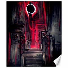 Stranger Things Fantasy Dark  Red Canvas 8  X 10  by Amaryn4rt