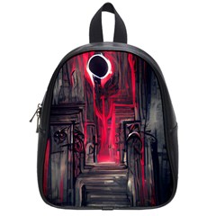 Stranger Things Fantasy Dark  Red School Bag (small) by Amaryn4rt