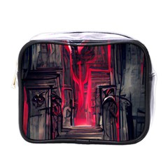 Stranger Things Fantasy Dark  Red Mini Toiletries Bag (one Side) by Amaryn4rt