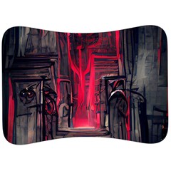 Stranger Things Fantasy Dark  Red Velour Seat Head Rest Cushion by Amaryn4rt