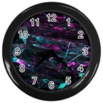 Space Futuristic Shiny Abstraction Wall Clock (Black) Front