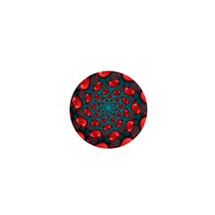 Fractal Red Spiral Abstract Art 1  Mini Buttons by Amaryn4rt