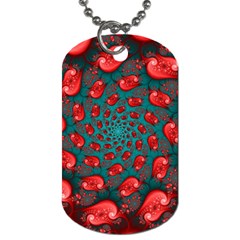 Fractal Red Spiral Abstract Art Dog Tag (one Side) by Amaryn4rt