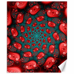 Fractal Red Spiral Abstract Art Canvas 8  X 10  by Amaryn4rt