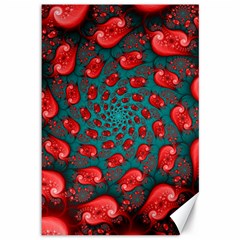 Fractal Red Spiral Abstract Art Canvas 12  X 18  by Amaryn4rt