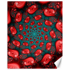 Fractal Red Spiral Abstract Art Canvas 16  X 20  by Amaryn4rt