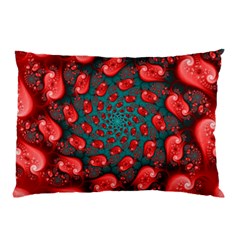 Fractal Red Spiral Abstract Art Pillow Case by Amaryn4rt