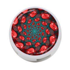 Fractal Red Spiral Abstract Art 4-port Usb Hub (two Sides) by Amaryn4rt