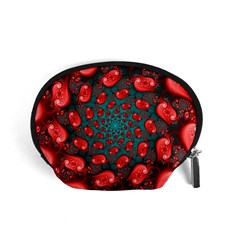 Fractal Red Spiral Abstract Art Accessory Pouch (small) by Amaryn4rt