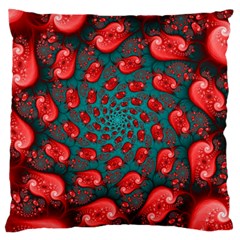 Fractal Red Spiral Abstract Art Large Flano Cushion Case (two Sides) by Amaryn4rt