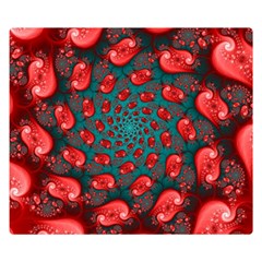 Fractal Red Spiral Abstract Art Double Sided Flano Blanket (small)  by Amaryn4rt