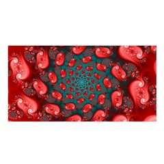 Fractal Red Spiral Abstract Art Satin Shawl 45  X 80  by Amaryn4rt