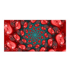 Fractal Red Spiral Abstract Art Satin Wrap 35  X 70  by Amaryn4rt