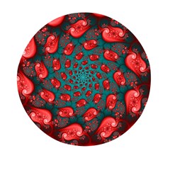 Fractal Red Spiral Abstract Art Mini Round Pill Box (pack Of 3) by Amaryn4rt