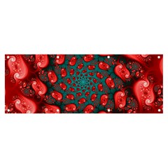 Fractal Red Spiral Abstract Art Banner And Sign 8  X 3  by Amaryn4rt