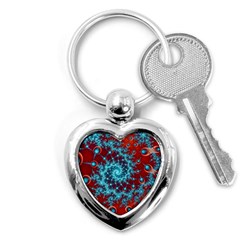 Fractal Pattern Background Key Chain (heart) by Amaryn4rt