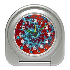 Fractal Pattern Background Travel Alarm Clock by Amaryn4rt