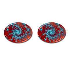 Fractal Pattern Background Cufflinks (oval) by Amaryn4rt