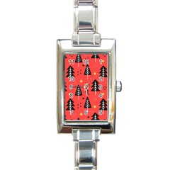 Christmas Christmas Tree Pattern Rectangle Italian Charm Watch by Amaryn4rt