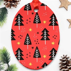 Christmas Christmas Tree Pattern Ornament (oval) by Amaryn4rt