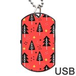 Christmas Christmas Tree Pattern Dog Tag USB Flash (One Side) Front