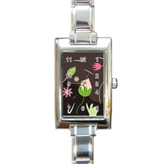 Wallpaper Floral Background Rectangle Italian Charm Watch by Amaryn4rt