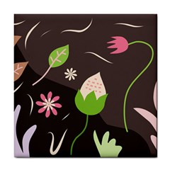 Wallpaper Floral Background Tile Coaster