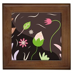 Wallpaper Floral Background Framed Tile by Amaryn4rt