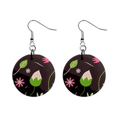 Wallpaper Floral Background Mini Button Earrings by Amaryn4rt