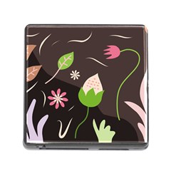 Wallpaper Floral Background Memory Card Reader (square 5 Slot) by Amaryn4rt