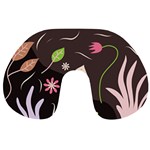 Wallpaper Floral Background Travel Neck Pillow Front