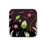 Wallpaper Floral Background Rubber Coaster (Square) Front