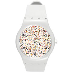 Art Pattern Design Wallpaper Round Plastic Sport Watch (m) by Amaryn4rt